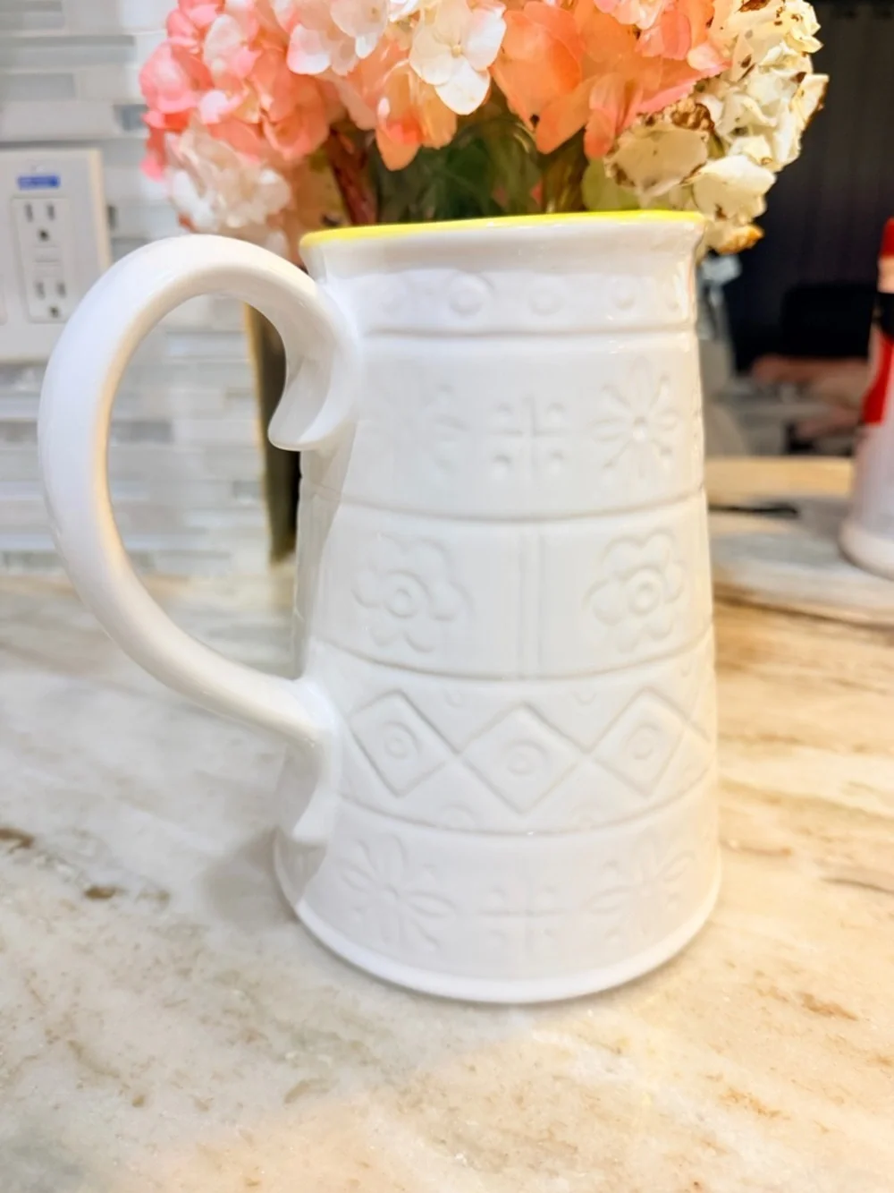Crate and Barrel Pitcher white vase jar